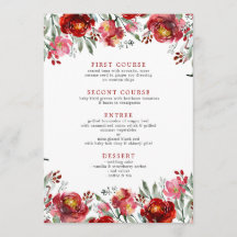 水彩深い赤ガーデンの花