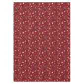 水彩深い赤フェスティバルクリスマスカイの座席 テーブルクロス (正面)