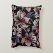 水彩深紅フローラオンブラック アクセントクッション (裏面(縦))