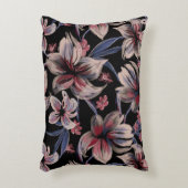 水彩深紅フローラオンブラック アクセントクッション (正面(垂直))