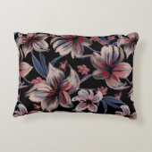 水彩深紅フローラオンブラック アクセントクッション (裏面)