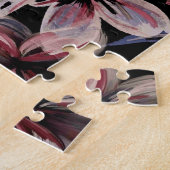 水彩深紅フローラオンブラック ジグソーパズル (側面)