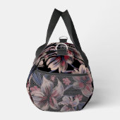 水彩深紅フローラオンブラック ダッフルバッグ (右)