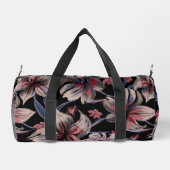 水彩深紅フローラオンブラック ダッフルバッグ (裏面)