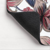 水彩深紅フローラオンホワイト マウスパッド (コーナー)