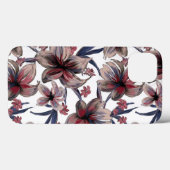 水彩深紅フローラオンホワイト Case-Mate iPhoneケース (裏面 (横))