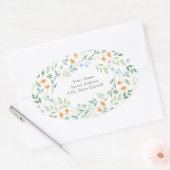 '水彩混合フローラフレーム'住所 シール (封筒)