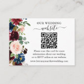 水彩混合フローラ結婚のウェブサイトQR エンクロージャーカード (正面)