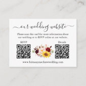 水彩混合フローラ2 QR RSVP詳細 エンクロージャーカード (正面)
