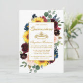 水彩混合ブルゴーニュフローラキンセアニェラ 招待状 (スタンド正面)