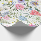 水彩混合庭園花 ラッピングペーパー (角)