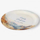 水彩渓谷デザートナショナルパーク結婚ズ ペーパープレート (アングル)