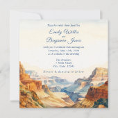 水彩渓谷デザートナショナルパーク結婚ズ 招待状 (正面)