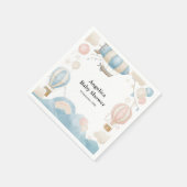 水彩温風船ベビーシャワーナプキン スタンダードカクテルナプキン (角)