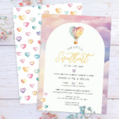 水彩温風船ベビーシャワー招待状 招待状