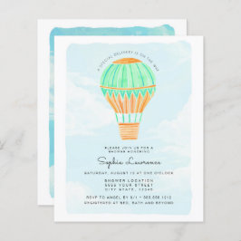 水彩温風船ベビーシャワー