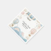 水彩温風船ベビーシャワー スタンダードカクテルナプキン (角)