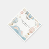 水彩温風船ベビーシャワー スタンダードカクテルナプキン (角)