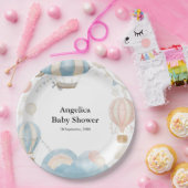 水彩温風船ベビーシャワー ペーパープレート (パーティー)