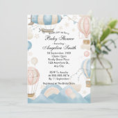 水彩温風船ベビーシャワー 招待状 (スタンド正面)