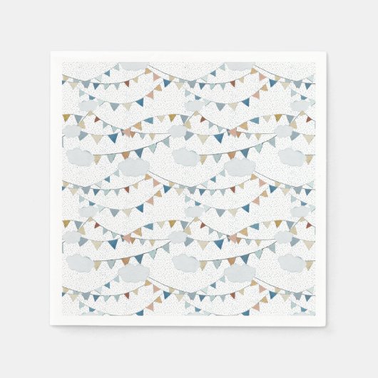 水彩温風船ミックス//キッド誕生日 スタンダードカクテルナプキン (正面)