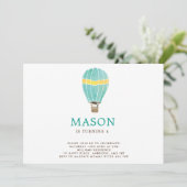 水彩温風船誕生日招待状 招待状 (スタンド正面)