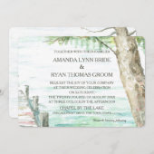 水彩湖と木 招待状 (正面/裏面)