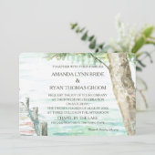 水彩湖と木 招待状 (スタンド正面)