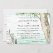 水彩湖と木 招待状 (正面)