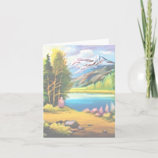 水彩湖のカスタマイズ可能 カード (正面)