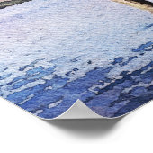 水彩湖の結婚ウェルカムサイン ポスター (角)