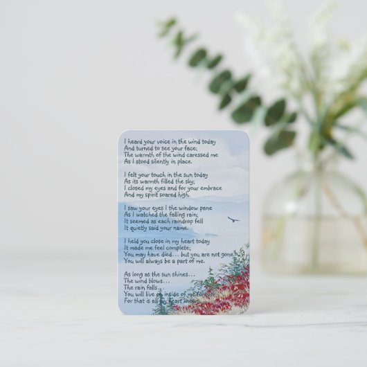 水彩湖の鳥の風景飛んでいる 名刺 (スタンド正面)