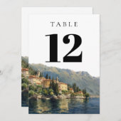 水彩湖コモイタリアテーブル番号 招待状 (正面/裏面)