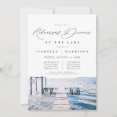 水彩湖畔の結婚リハーサルディナーインビット 招待状 (正面)