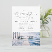 水彩湖畔の結婚リハーサルディナーインビット 招待状 (スタンド正面)