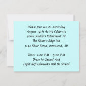 水彩湖釣り引退パーティーの招待状 招待状 (裏面)