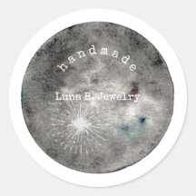 水彩満月グレー