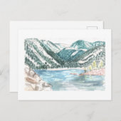 水彩溶岩湖はがき ポストカード (正面/裏面)