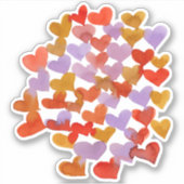 水彩溶融ハート – レトロパレット シール (正面)