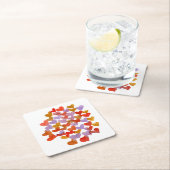 水彩溶融ハート – レトロ ラウンドペーパーコースター (インサイチュ)