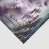 水彩滝の紫と緑のデコページ 薄葉紙 (詳細)