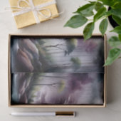 水彩滝の紫と緑のデコページ 薄葉紙 (ギフト)