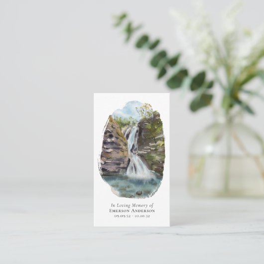 水彩滝クロス記念祈りの言葉カード コーリングカード (スタンド正面)