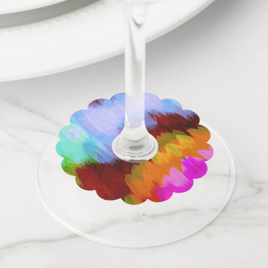 水彩滝、自然2 ワイングラスタグ (クローズアップ)