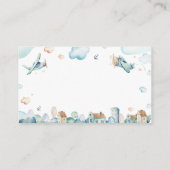 水彩漫画の飛行機の本ベビー エンクロージャーカード (裏面)