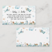 水彩漫画の飛行機の本ベビー エンクロージャーカード (正面/裏面)