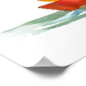 水彩漫画ドウウォッチングダックinボート ポスター (角)