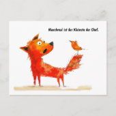 水彩漫画犬と尾の鳥 シーズンポストカード (正面)