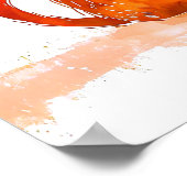 水彩漫画犬と猫の並び ポスター (角)