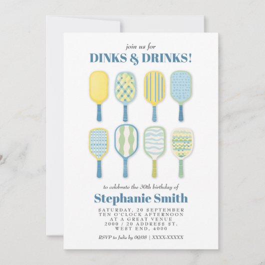 水彩漬けエレガント玉誕生日招待状 招待状 (正面)